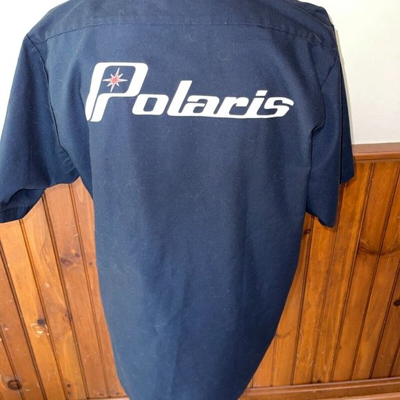 Polaris Men's Navy Button Down Utility Shirt Size M - Picture 3 of 5
